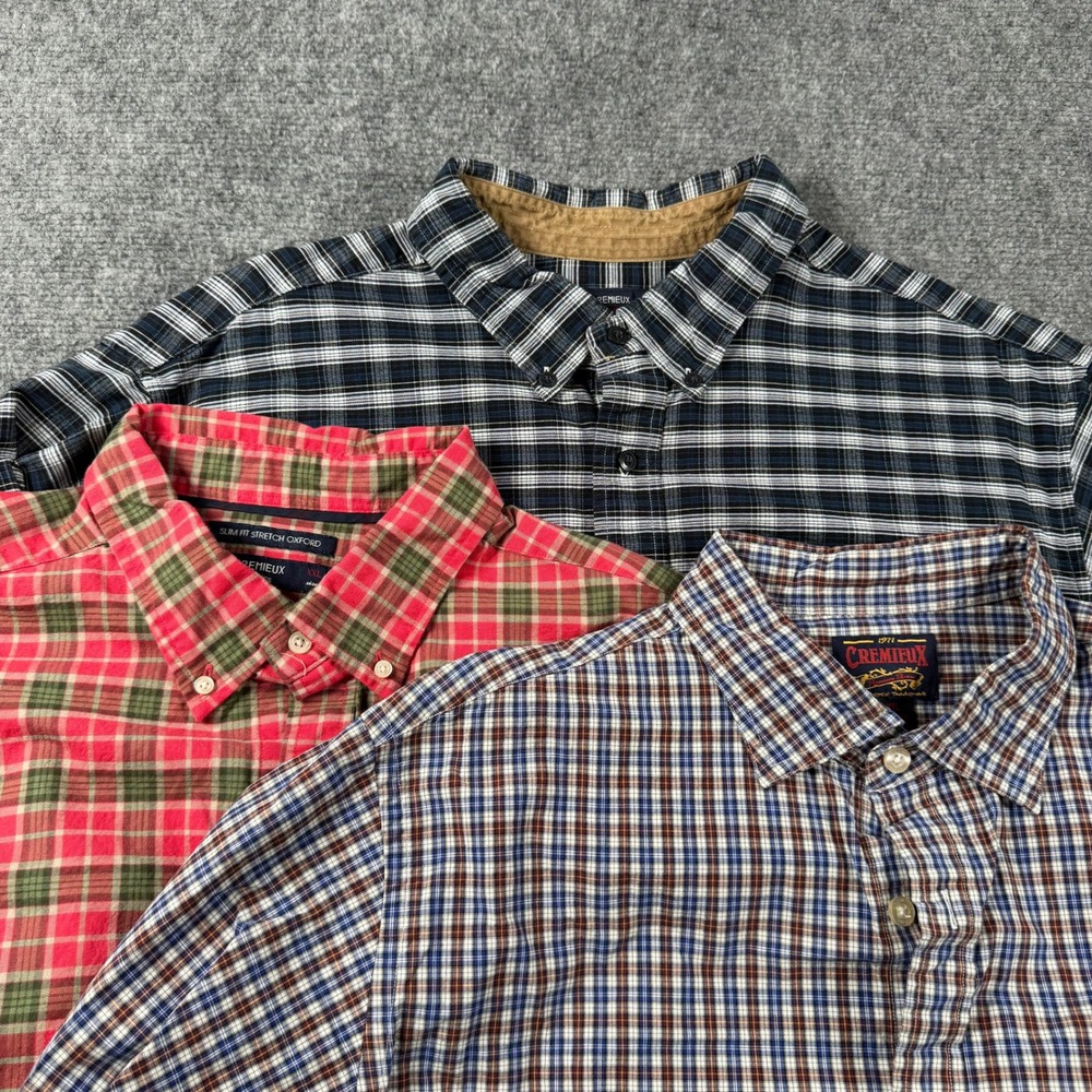 Cremieux Button Down Shirts Mens XXL Multicolor Plaid Oxford Bundle 3 Pack